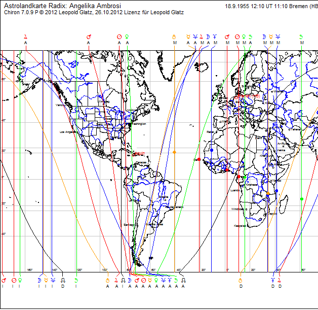 Astrolandkarte Welt für Drucker